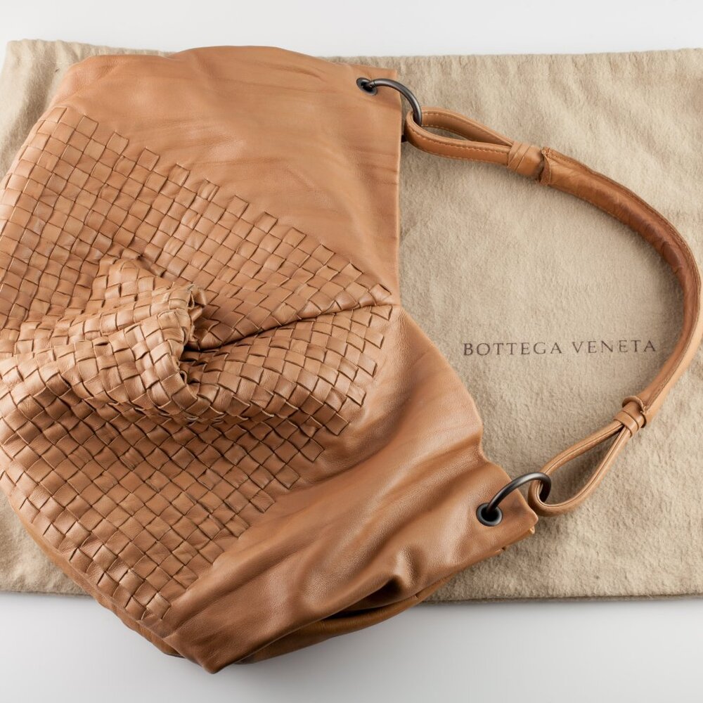 Bottega Veneta Leather Intrecciato Nappa Aquilone Fortune Cookie Hobo Bag Purse - Picture 4 of 6
